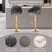 SERENITà GP1863 Modern Velvet Breakfast Bar Stools Swivel Barstools Adjustable Counter Stools with Backrest (Gold-Grey) - Amazingooh Wholesale
