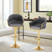 SERENITà GP1863 Modern Velvet Breakfast Bar Stools Swivel Barstools Adjustable Counter Stools with Backrest (Gold-Grey) - Amazingooh Wholesale