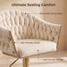 SERENITà GP1863 Modern Velvet Breakfast Bar Stools Swivel Barstools Adjustable Counter Stools with Backrest (Gold-Ivory) - Amazingooh Wholesale