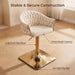 SERENITà GP1863 Modern Velvet Breakfast Bar Stools Swivel Barstools Adjustable Counter Stools with Backrest (Gold-Ivory) - Amazingooh Wholesale