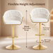 SERENITà GP1863 Modern Velvet Breakfast Bar Stools Swivel Barstools Adjustable Counter Stools with Backrest (Gold-Ivory) - Amazingooh Wholesale