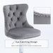 SERENITà Gray Velvet Bar Stools Adjustable Swivel Counter Height Chairs with Tufted Back and Nailhead Trim for Kitchen Island Pub Restaurant (2Pcs, Chrome Metal) - Amazingooh Wholesale