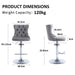 SERENITà Gray Velvet Bar Stools Adjustable Swivel Counter Height Chairs with Tufted Back and Nailhead Trim for Kitchen Island Pub Restaurant (2Pcs, Chrome Metal) - Amazingooh Wholesale
