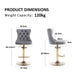 SERENITà Gray Velvet Bar Stools Adjustable Swivel Counter Height Chairs with Tufted Back and Nailhead Trim for Kitchen Island Pub Restaurant (2Pcs, Gold) - Amazingooh Wholesale