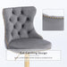 SERENITà Gray Velvet Bar Stools Adjustable Swivel Counter Height Chairs with Tufted Back and Nailhead Trim for Kitchen Island Pub Restaurant (2Pcs, Gold) - Amazingooh Wholesale