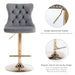SERENITà Gray Velvet Bar Stools Adjustable Swivel Counter Height Chairs with Tufted Back and Nailhead Trim for Kitchen Island Pub Restaurant (2Pcs, Gold) - Amazingooh Wholesale