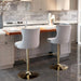 SERENITà Gray Velvet Bar Stools Adjustable Swivel Counter Height Chairs with Tufted Back and Nailhead Trim for Kitchen Island Pub Restaurant (2Pcs, Gold) - Amazingooh Wholesale
