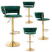 SERENITà Green Velvet Seat Kitchen Breakfast Bar Stools Counter Height Barstools with Back Cushioned Chairs for Home Bar x2 - Amazingooh Wholesale