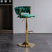 SERENITà Green Velvet Seat Kitchen Breakfast Bar Stools Counter Height Barstools with Back Cushioned Chairs for Home Bar x2 - Amazingooh Wholesale