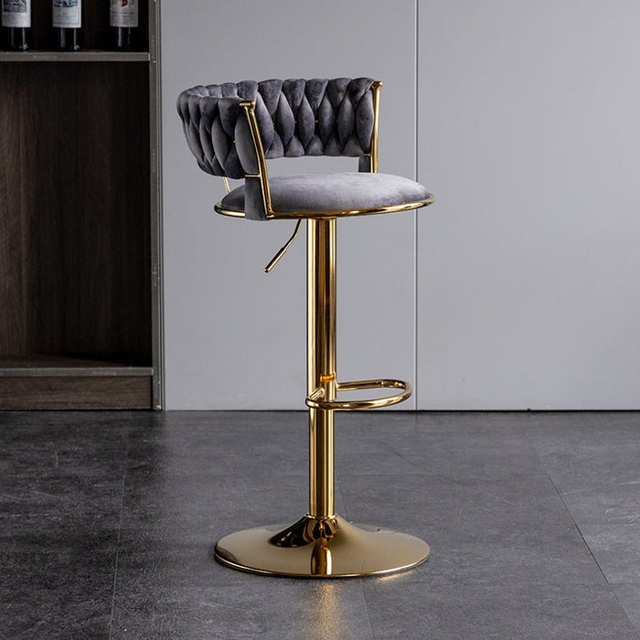 SERENITà Grey Velvet Seat Kitchen Breakfast Bar Stools Counter Height Barstools with Back Cushioned Chairs for Home Bar x2 - Amazingooh Wholesale