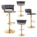 SERENITà Grey Velvet Seat Kitchen Breakfast Bar Stools Counter Height Barstools with Back Cushioned Chairs for Home Bar x2 - Amazingooh Wholesale