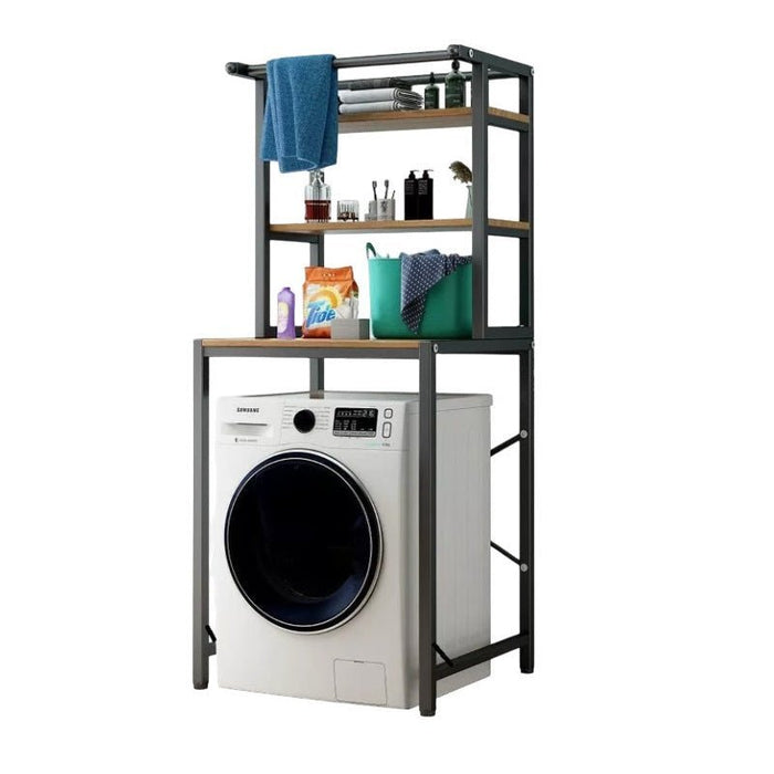 SERENITà Heavy Duty Front Load 3 - Tier Over Washing Machine Storage Rack Shelf Organizer Stand (Black) - Amazingooh Wholesale