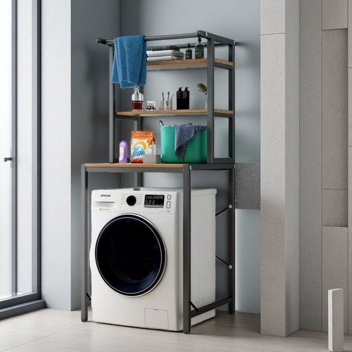 SERENITà Heavy Duty Front Load 3 - Tier Over Washing Machine Storage Rack Shelf Organizer Stand (Black) - Amazingooh Wholesale