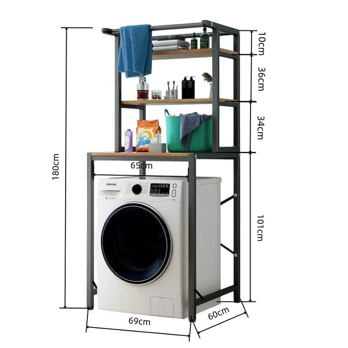 SERENITà Heavy Duty Front Load 3 - Tier Over Washing Machine Storage Rack Shelf Organizer Stand (Black) - Amazingooh Wholesale