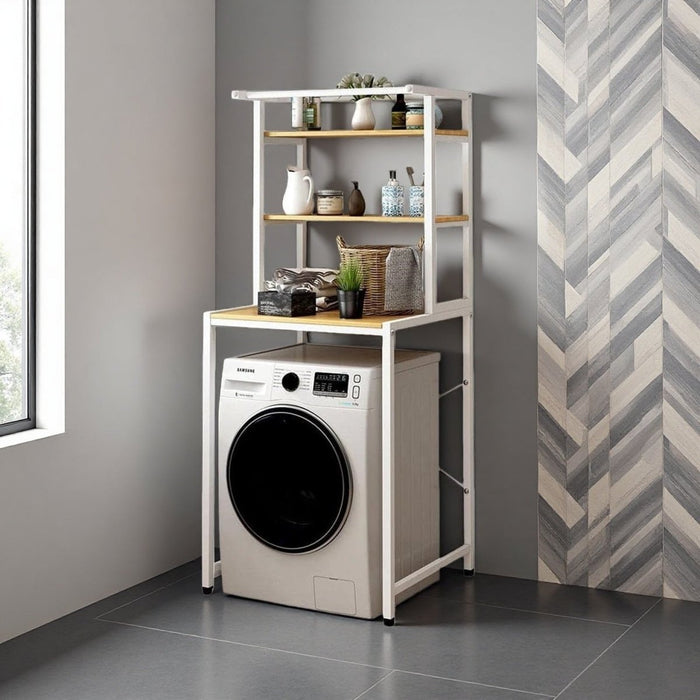 SERENITà Heavy Duty Front Load 3 - Tier Over Washing Machine Storage Rack Shelf Organizer Stand (White) - Amazingooh Wholesale