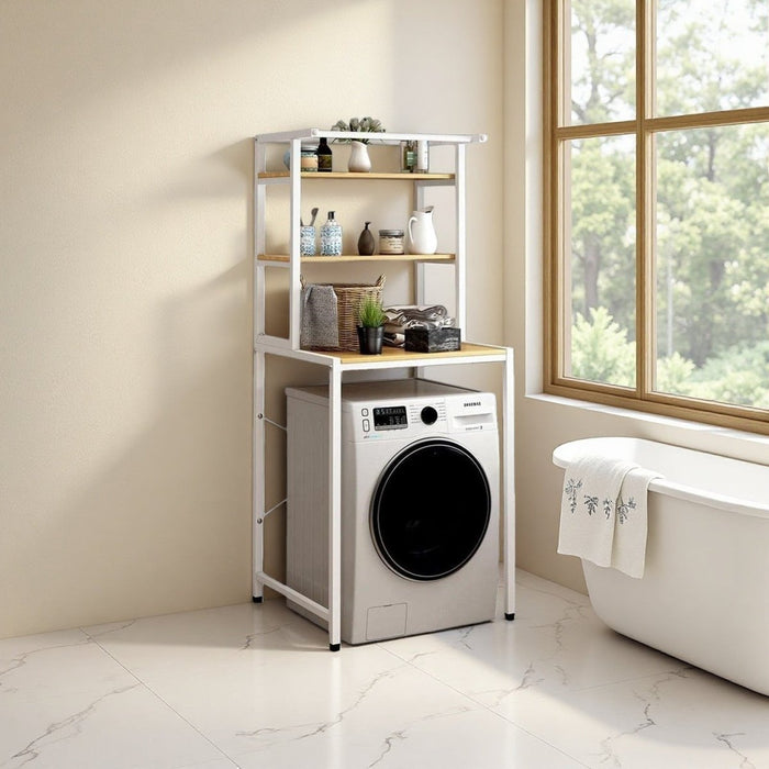 SERENITà Heavy Duty Front Load 3 - Tier Over Washing Machine Storage Rack Shelf Organizer Stand (White) - Amazingooh Wholesale
