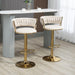 SERENITà Ivory Golden Velvet Seat Kitchen Breakfast Bar Stools Counter Height Barstools with Back Cushioned Chairs for Home Bar x2 - Amazingooh Wholesale