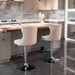 SERENITà Ivory Velvet Bar Stools Adjustable Swivel Counter Height Chairs with Tufted Back and Nailhead Trim for Kitchen Island Pub Restaurant (2Pcs, Chrome Metal) - Amazingooh Wholesale
