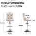 SERENITà Ivory Velvet Bar Stools Adjustable Swivel Counter Height Chairs with Tufted Back and Nailhead Trim for Kitchen Island Pub Restaurant (2Pcs, Chrome Metal) - Amazingooh Wholesale