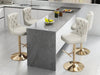 SERENITà Ivory Velvet Bar Stools Adjustable Swivel Counter Height Chairs with Tufted Back and Nailhead Trim for Kitchen Island Pub Restaurant (2Pcs, Gold) - Amazingooh Wholesale