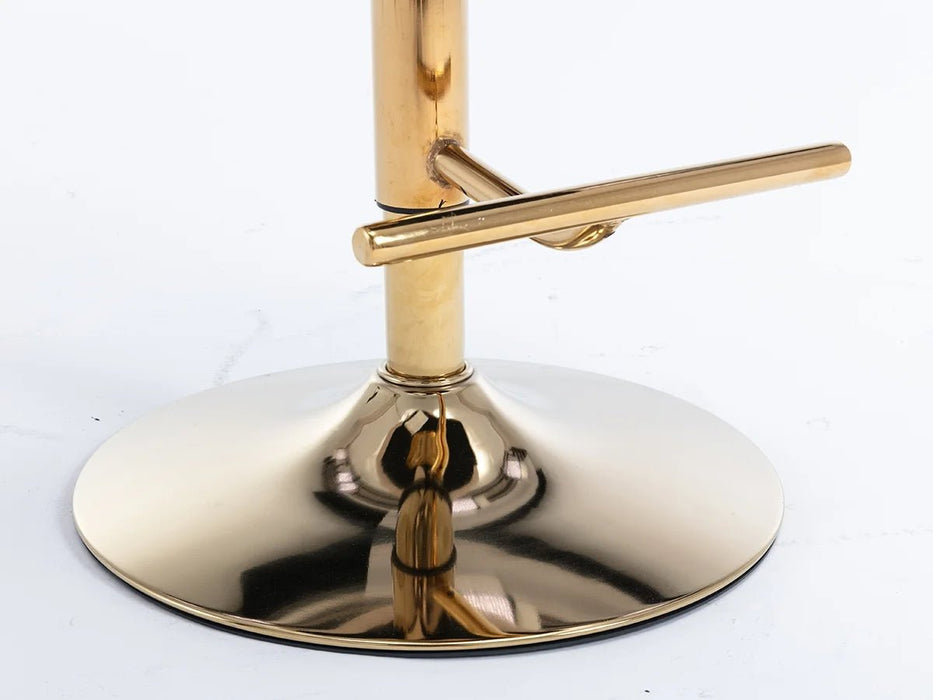 SERENITà Ivory Velvet Bar Stools Adjustable Swivel Counter Height Chairs with Tufted Back and Nailhead Trim for Kitchen Island Pub Restaurant (2Pcs, Gold) - Amazingooh Wholesale