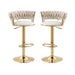 SERENITà Ivory Velvet Seat Kitchen Breakfast Bar Stools Counter Height Barstools with Back Cushioned Chairs for Home Bar x2 - Amazingooh Wholesale