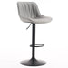 SERENITà Light Grey Modern Height Adjustable Swivel Bar Stools Upholstered Leather Barstool Kitchen Island Chairs with Metal Frame (Set of 2) - Amazingooh Wholesale