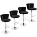 SERENITà Modern Silver Swivel Upholstered Velvet Adjustable Height Counter Stool with Metal Frame Black (Set of 2) - Amazingooh Wholesale