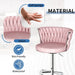 SERENITà Modern Silver Swivel Upholstered Velvet Adjustable Height Counter Stool with Metal Frame Pink (Set of 2) - Amazingooh Wholesale