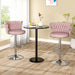 SERENITà Modern Silver Swivel Upholstered Velvet Adjustable Height Counter Stool with Metal Frame Pink (Set of 2) - Amazingooh Wholesale