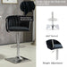SERENITà Modern Velvet Breakfast Bar Stools Swivel Barstools Adjustable Counter Stools with Backrest (Silver - Black) - Amazingooh Wholesale