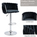 SERENITà Modern Velvet Breakfast Bar Stools Swivel Barstools Adjustable Counter Stools with Backrest (Silver - Black) - Amazingooh Wholesale