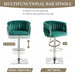 SERENITà Modern Velvet Breakfast Bar Stools Swivel Barstools Adjustable Counter Stools with Backrest (Silver - Emarald Green) - Amazingooh Wholesale