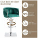 SERENITà Modern Velvet Breakfast Bar Stools Swivel Barstools Adjustable Counter Stools with Backrest (Silver - Emarald Green) - Amazingooh Wholesale