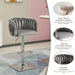 SERENITà Modern Velvet Breakfast Bar Stools Swivel Barstools Adjustable Counter Stools with Backrest (Silver - Grey) - Amazingooh Wholesale