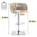 SERENITà Modern Velvet Breakfast Bar Stools Swivel Barstools Adjustable Counter Stools with Backrest (Silver - Ivory) - Amazingooh Wholesale