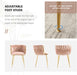 SERENITà Pink Modern Hand Weaving Dining Chairs,Velvet Upholstered Side Chairs with Gold Legs, Chic Vanity Chairs with Armrest, Accent Chair for Dining Room, and Cafe Set of 2 - Amazingooh Wholesale