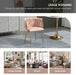SERENITà Pink Modern Hand Weaving Dining Chairs,Velvet Upholstered Side Chairs with Gold Legs, Chic Vanity Chairs with Armrest, Accent Chair for Dining Room, and Cafe Set of 2 - Amazingooh Wholesale