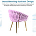 SERENITà Pink Modern Velvet Dining Chairs, Upholstered Living Room Chair with Woven Back and Golden Metal Legs, Mid - Century Accent Set of 2 - Amazingooh Wholesale