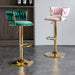 SERENITà Pink Velvet Seat Kitchen Breakfast Bar Stools Counter Height Barstools with Back Cushioned Chairs for Home Bar x2 - Amazingooh Wholesale