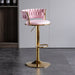SERENITà Pink Velvet Seat Kitchen Breakfast Bar Stools Counter Height Barstools with Back Cushioned Chairs for Home Bar x2 - Amazingooh Wholesale