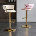 SERENITà Pink Velvet Seat Kitchen Breakfast Bar Stools Counter Height Barstools with Back Cushioned Chairs for Home Bar x2 - Amazingooh Wholesale