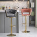 SERENITà Red Bean Brown Velvet Seat Kitchen Breakfast Bar Stools Counter Height Barstools with Back Cushioned Chairs for Home Bar x2 - Amazingooh Wholesale