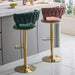 SERENITà Red Bean Brown Velvet Seat Kitchen Breakfast Bar Stools Counter Height Barstools with Back Cushioned Chairs for Home Bar x2 - Amazingooh Wholesale