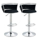 SERENITà Silver Swivel Upholstered Velvet Adjustable Height Counter Stool with Metal Frame Black (Set of 2) - Amazingooh Wholesale