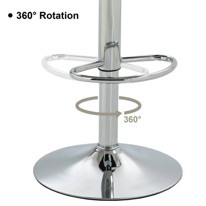 SERENITà Silver Swivel Upholstered Velvet Adjustable Height Counter Stool with Metal Frame Black (Set of 2) - Amazingooh Wholesale