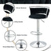 SERENITà Silver Swivel Upholstered Velvet Adjustable Height Counter Stool with Metal Frame Black (Set of 2) - Amazingooh Wholesale