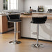SERENITà Silver Swivel Upholstered Velvet Adjustable Height Counter Stool with Metal Frame Black (Set of 2) - Amazingooh Wholesale