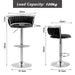 SERENITà Silver Swivel Upholstered Velvet Adjustable Height Counter Stool with Metal Frame Black (Set of 2) - Amazingooh Wholesale