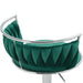 SERENITà Silver Swivel Upholstered Velvet Adjustable Height Counter Stool with Metal Frame Emerald Green (Set of 2) - Amazingooh Wholesale